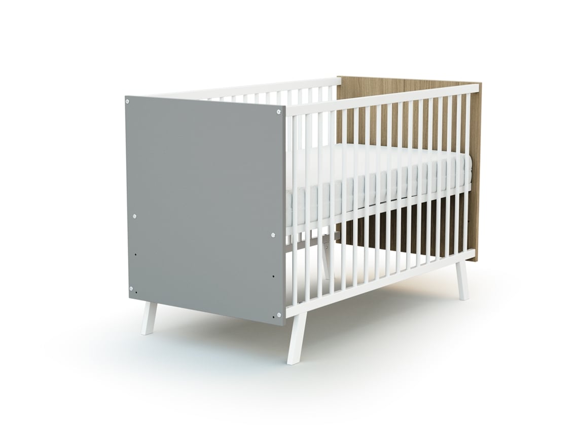 Berço AT4 (60 x 120 cm - Branco e Cinzento)