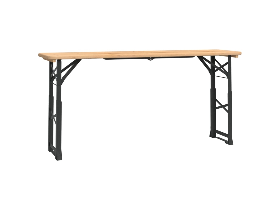 Mesa de Cerveja Dobrável 170X50X75-105 Cm Madeira Abeto Maciça NONAME
