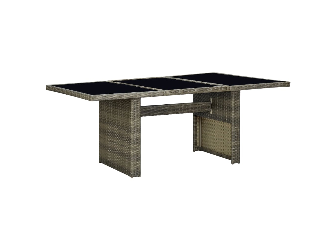 Mesa De Jardim | Mesa De Exterior Vime Pe E Vidro Temperado Castanho Lovely Home