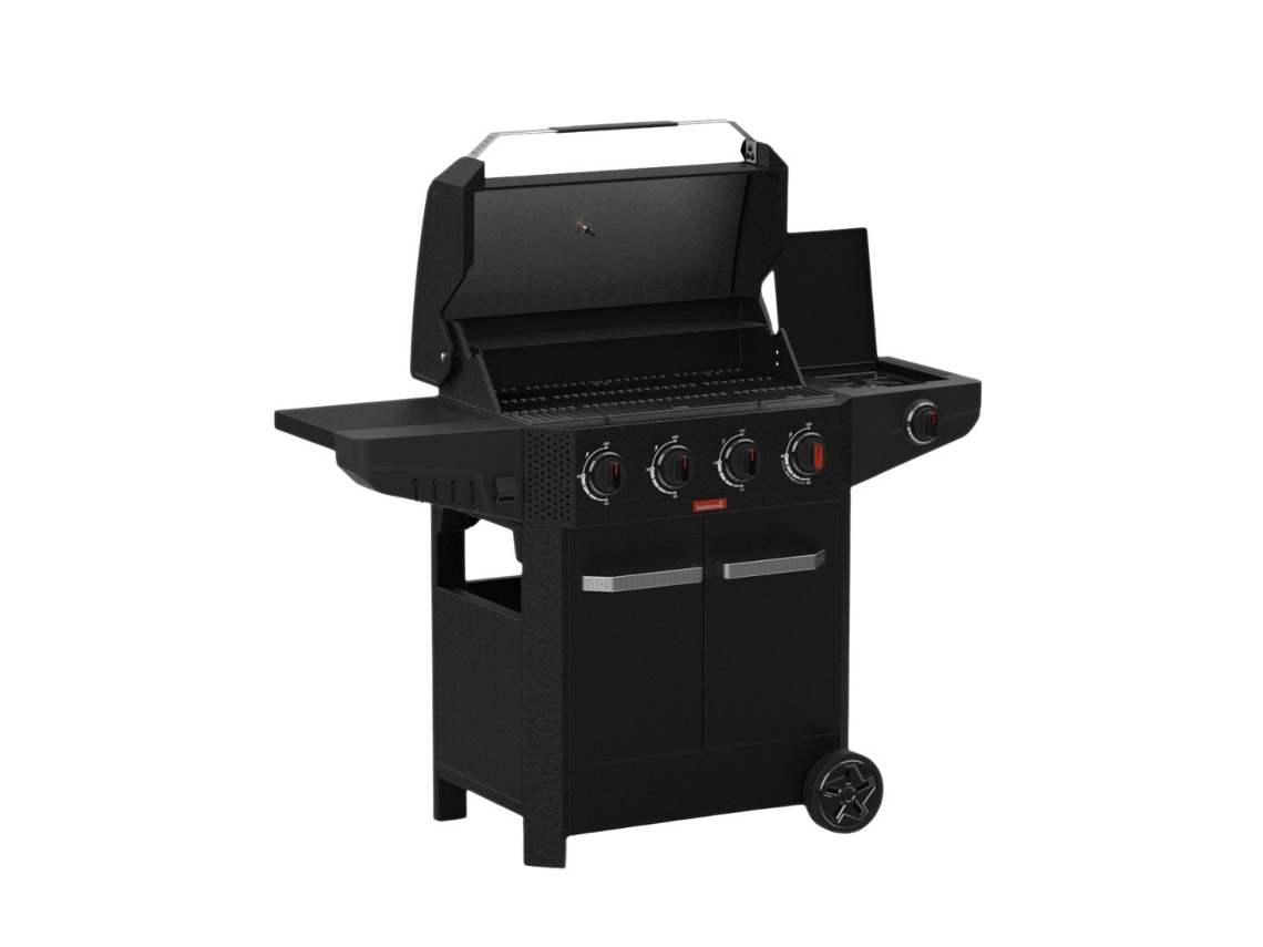 Barbecue BARBECOOK Luca 412 com Armário e Queimador Lateral (145.4x60.3x112.3 cm - Preto)