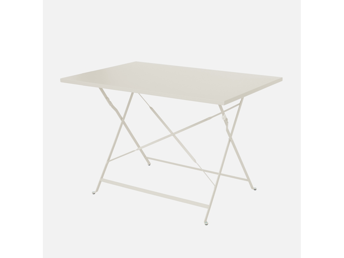 Mesa de Jardim Bistrô Dobrável em Metal 4 Cadeiras Bege SWEEEK