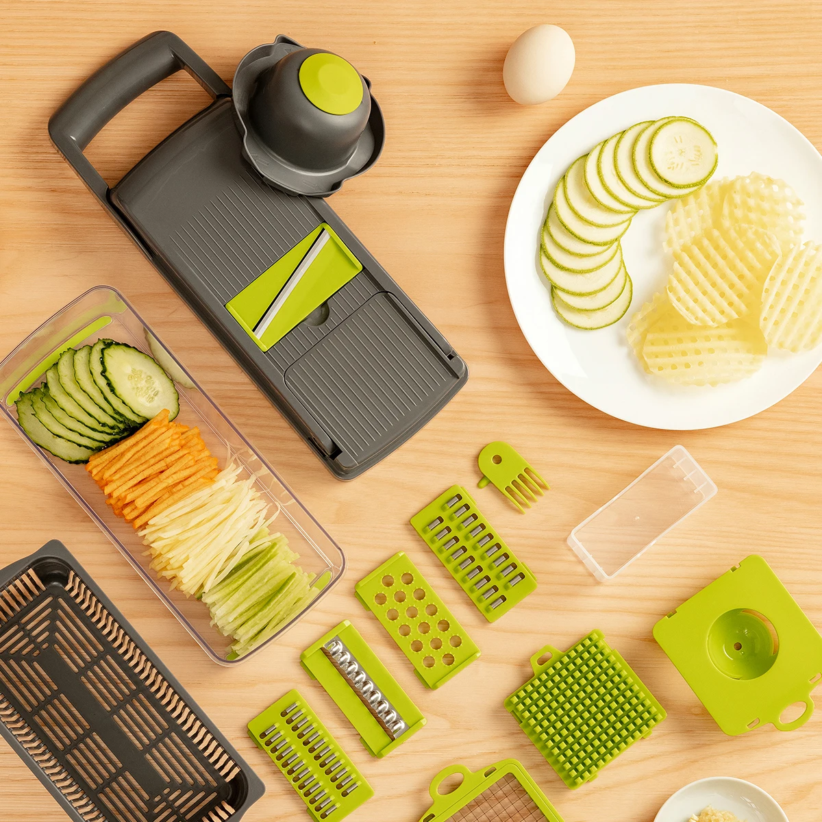 Cortador De Legumes, Lâminas De Aço Inoxidável, Design Compacto, Fácil De Limpar, Opções De Corte Versáteis