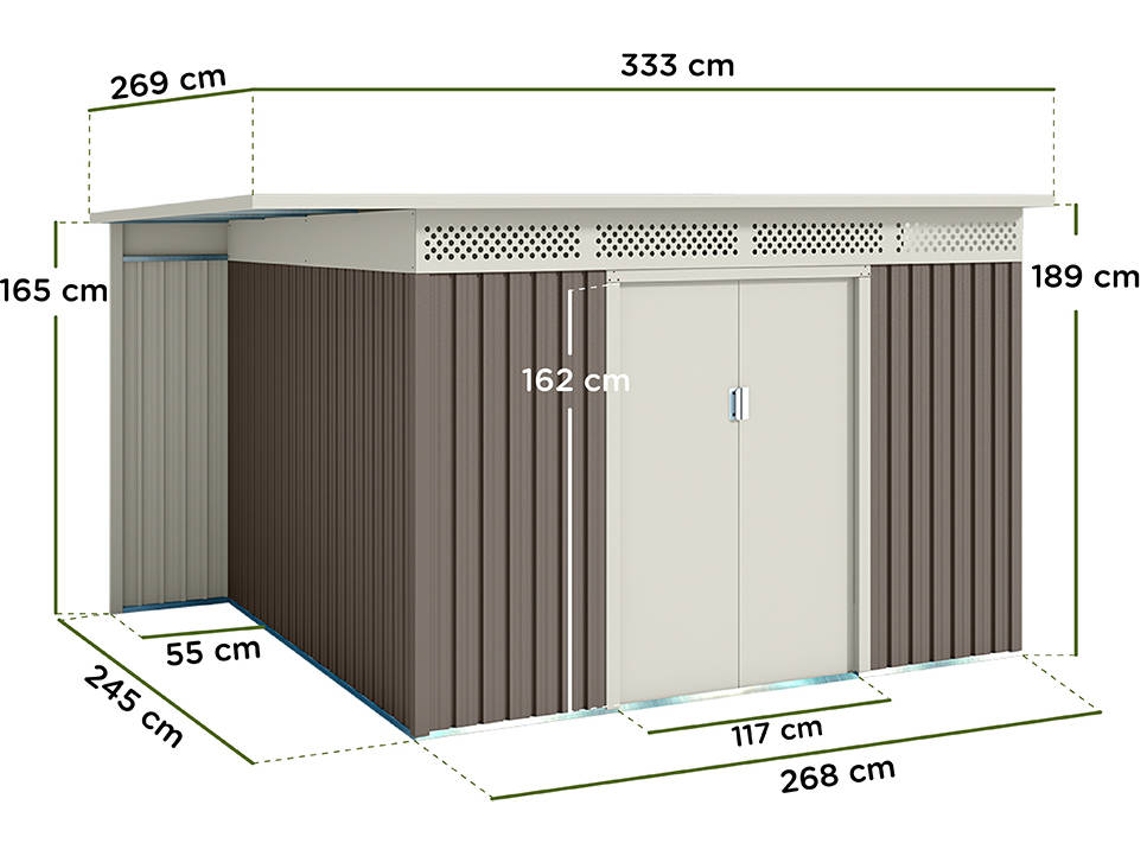 Abrigo de Metal HOGGAR Orebro (8-96m² - 333x269x189 cm)