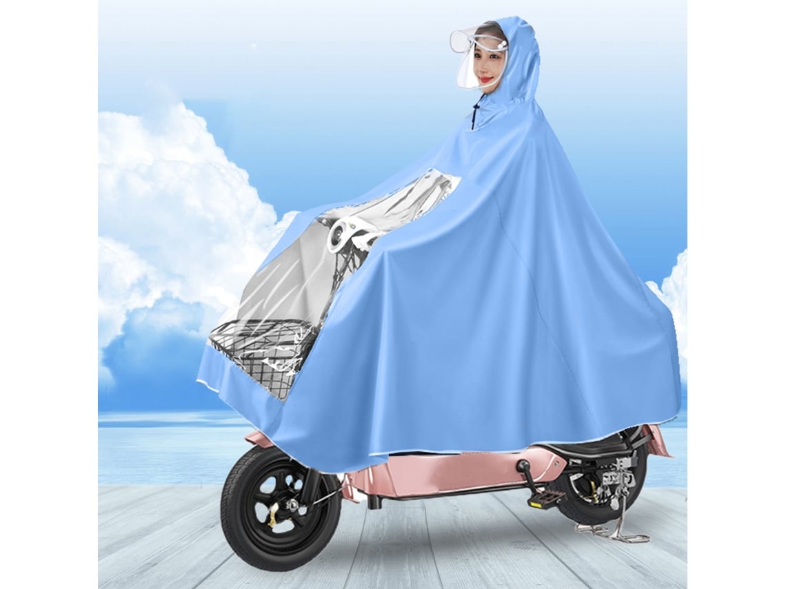 Capa De Chuva Para Motocicleta Elétrica Estendida Corpo Inteiro Com Capacete À Prova De Chuva Para Mobilidade Scooter Bicicleta Ciclismo Azul Céu Xxxx