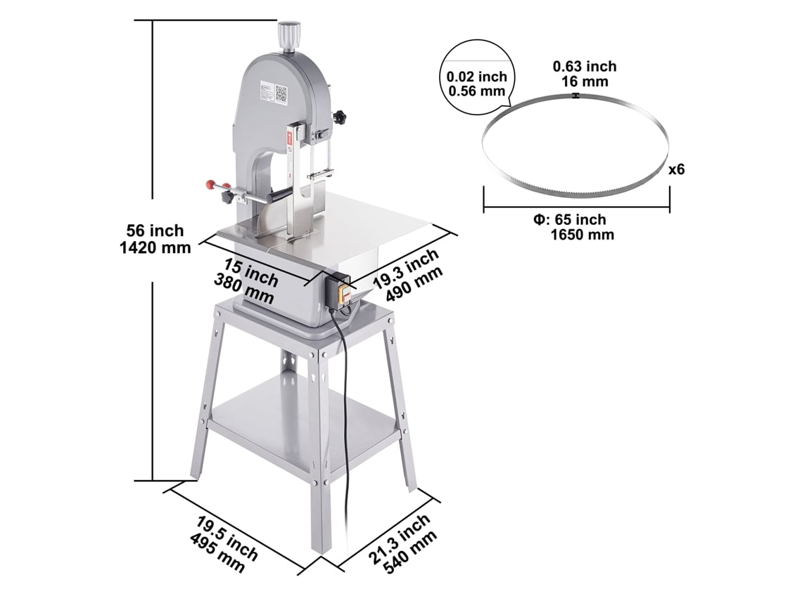 Serra de Fita Elétrica Comercial para Carne Succebuy Serra de Osso de Aço 1500w