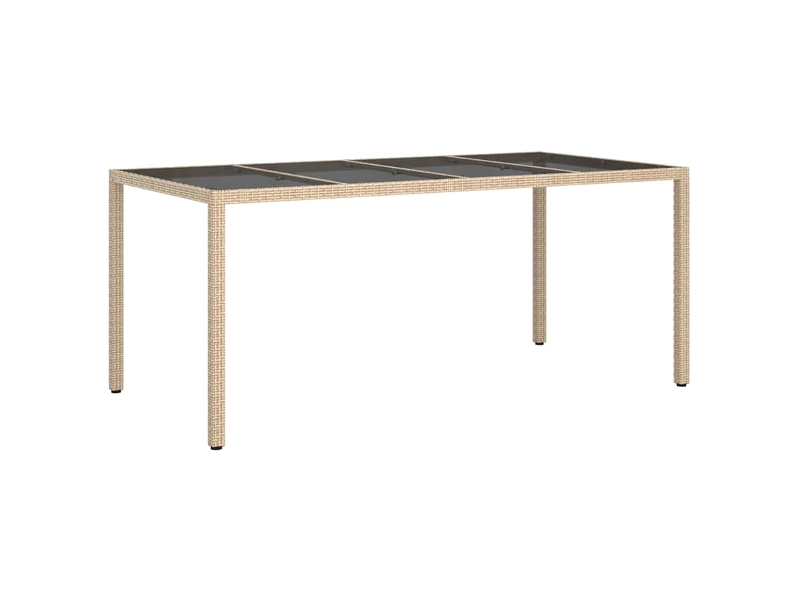 Mesa De Jantar Jardim Bege Rattan Sintético 190x90x75 Cm Vidaxl
