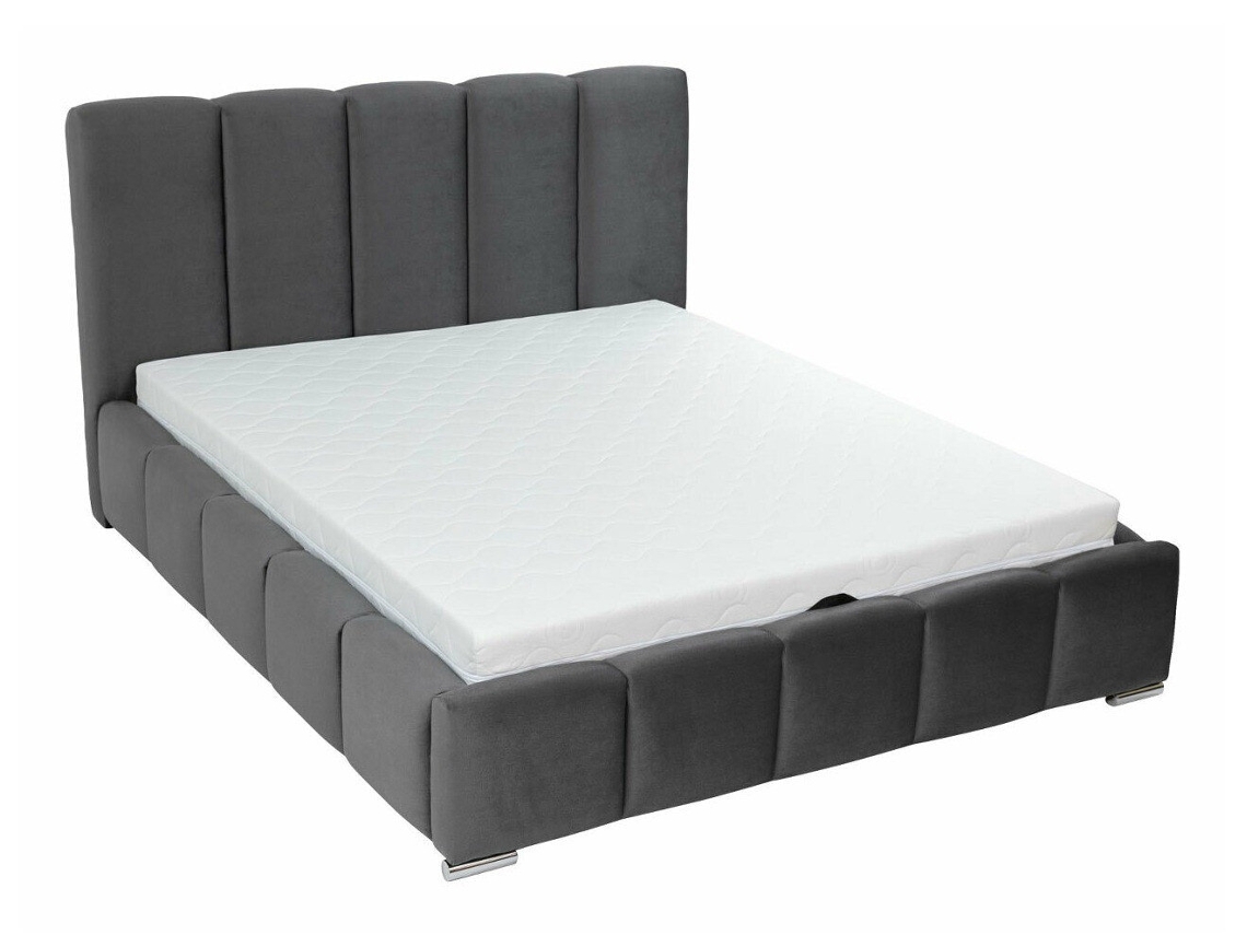 Cama Estofada c/arrumação AMBIHOME GORDON (Cinza - 140x200 cm)