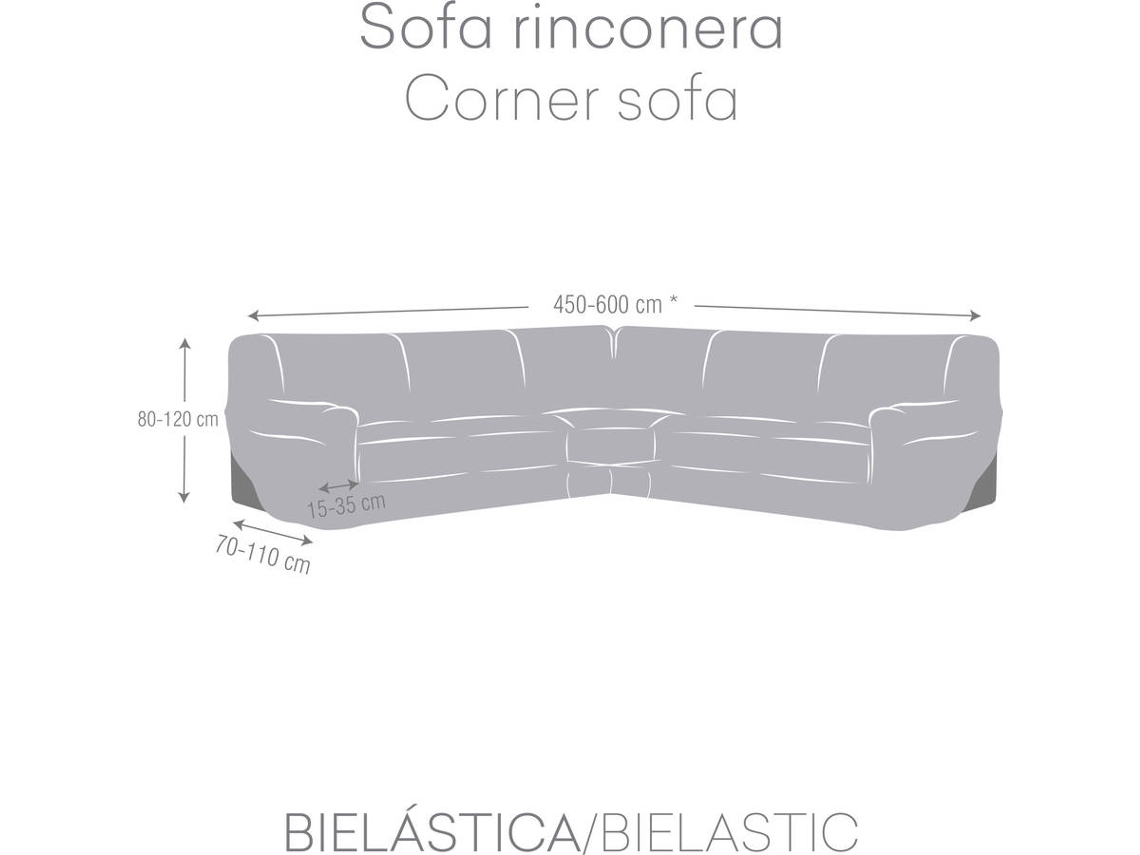 Capa Tecido Elástico para Sofá de Canto ou Esquina MILICA Tecido Adaptável Spongy Bege (até 600 cm)