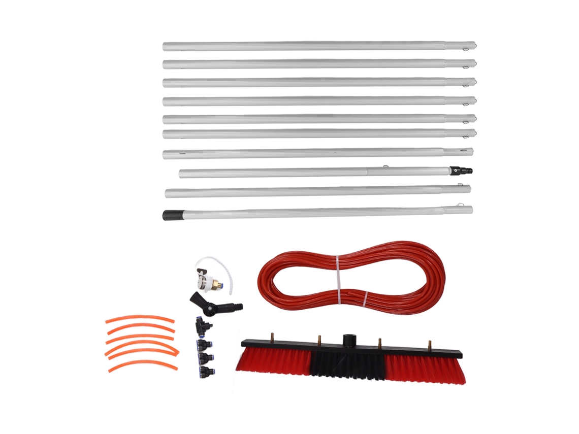 Kit De Poste Alimentado Por Água, Escova Alimentada Por Água, Resistente, Grande, Portátil, Lavagem De Água, Limpador Extensível, Sistema De Limpeza D