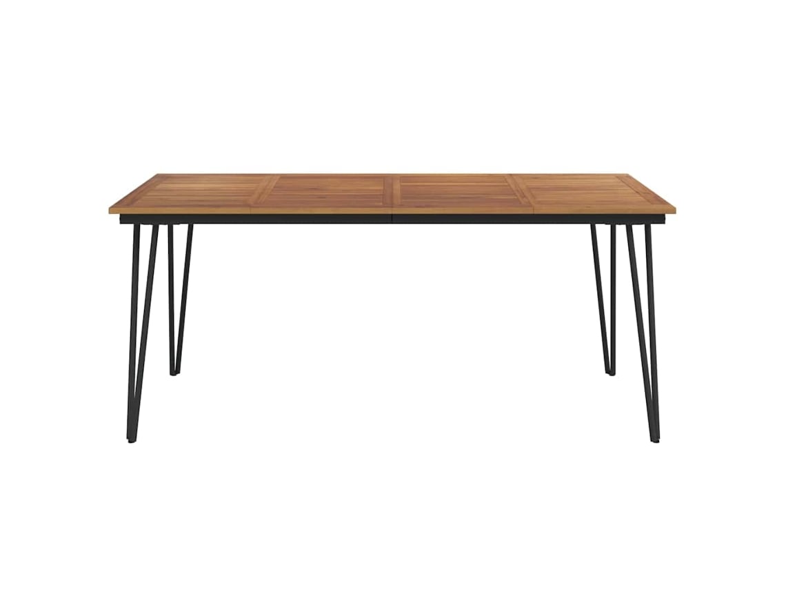 Mesa Jardim 180x90x75 Cm Com Pernas Grampo Em Acácia Maciça