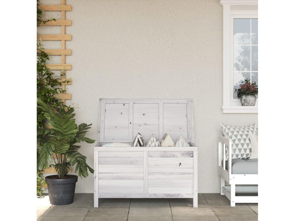Caixa de Armazenamento VIDAXL Branco Madeira Processada (99x49.5x58.5 cm)