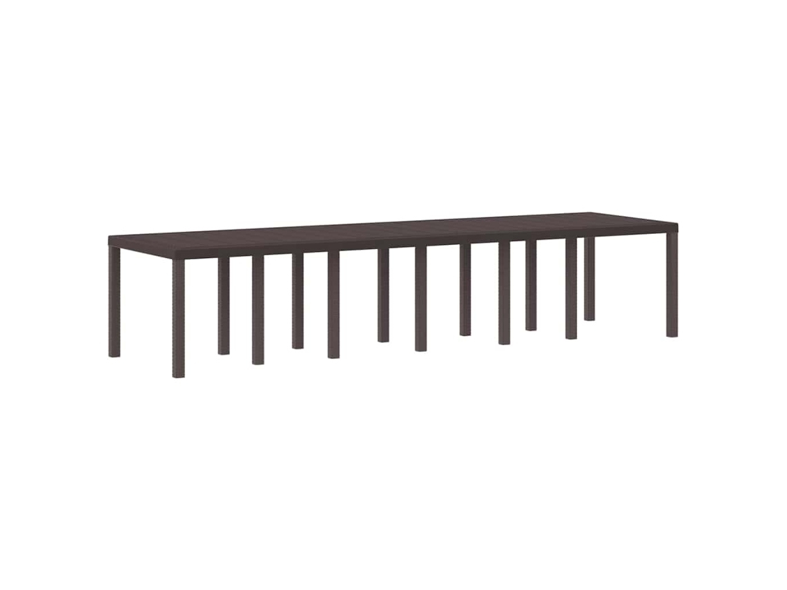 Mesa De Jardim Castanho 350x100x73 Cm Vime Pe Retangular Moderna