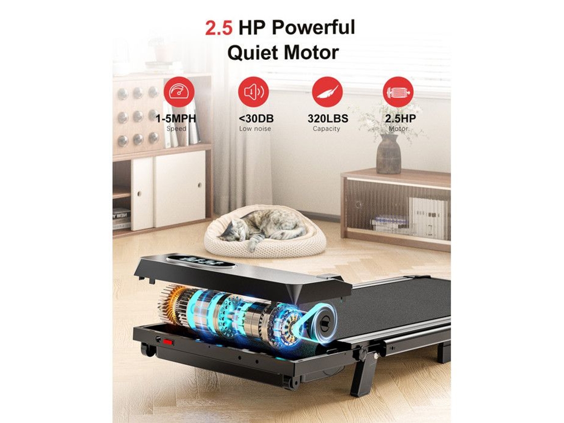 4 Em 1 Passadeira Dobrável Inclinada 0 7 Bigzzia Velocidade 1 8 Km/h 2.5 Hp Carga Máx 130 Kg Walking Pad Preto