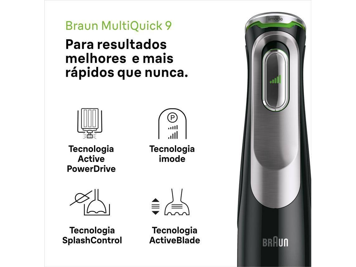 Varinha Mágica + Acessórios BRAUN MQ9147X MultiQuick 9 (1200 W - Preto)