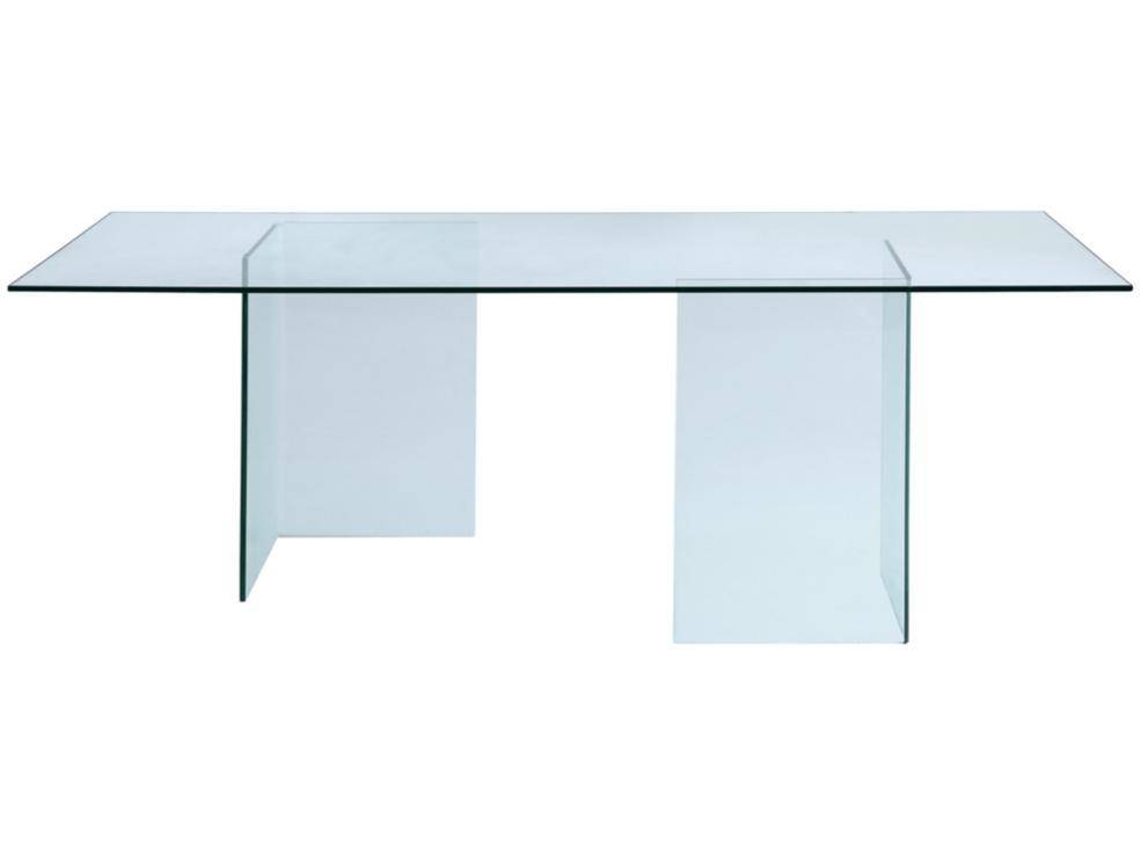 Mesa Fixa Coledon VENTE-UNIQUE (Transparente - Vidro - 210x90x75 cm)