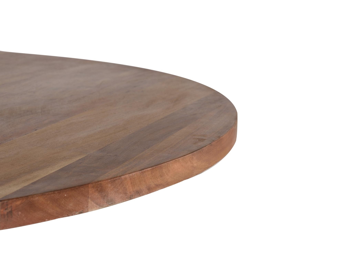 Mesa de Jantar em Madeira de Acácia Natural e Pés em Metal Preto 76X150X150 GINER Y COLOMER