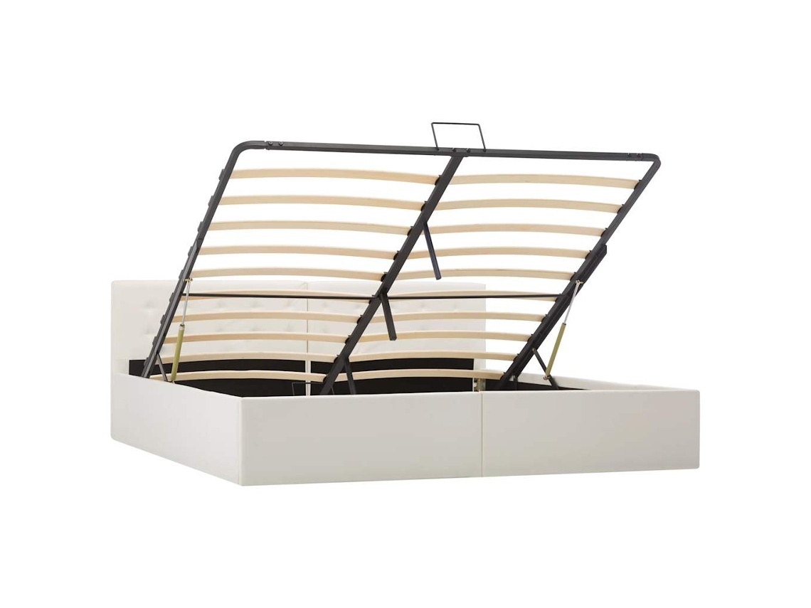 Cama VIDAXL Branco Couro Artificial (180x200 cm)