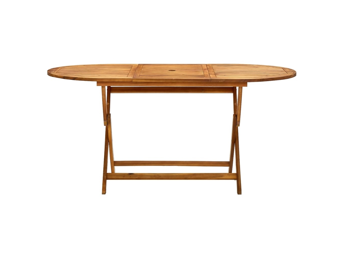 Mesa De Jardim Dobrável 160x85x75 Cm Madeira De Acácia Maciça