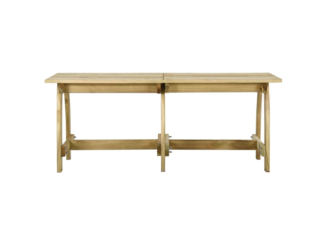 Mesa De Jardim 220x74x75 Cm Madeira De Pinho Impregnada Verde