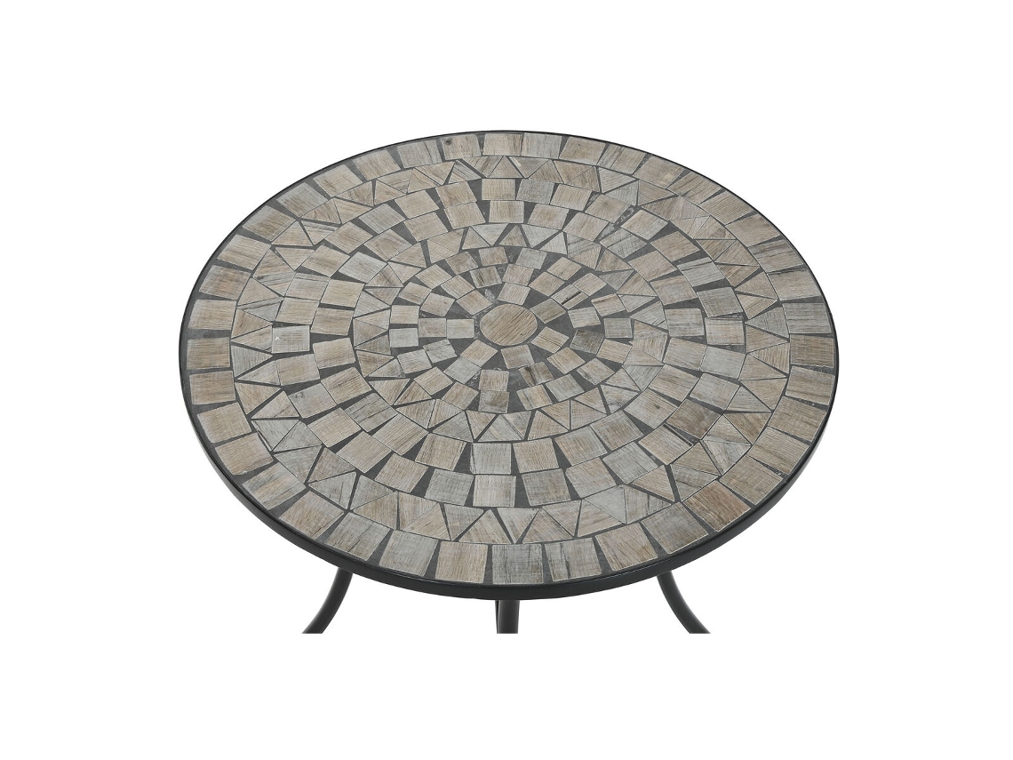 Mesa Lateral Home Esprit Preta Multicolorida 60 X 60 X 72 Cm