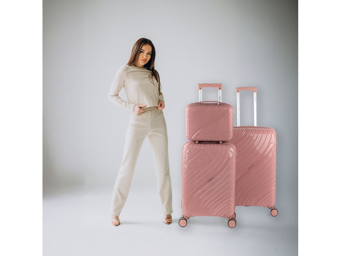 Pp ITACA Danube Rosa Hard Suitcase Set (42x66x26 Cm 62l)
