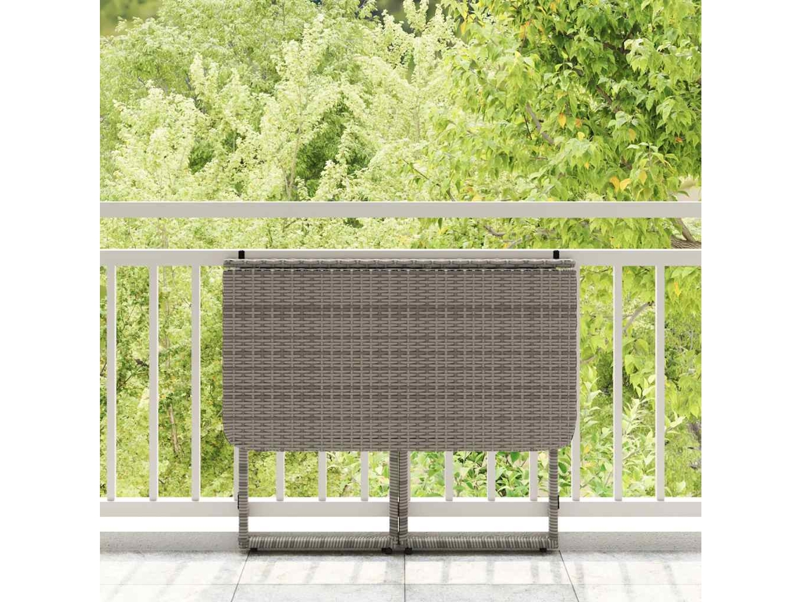 Mesa De Jardim Dobrável Pe Cinza 90x51x75cm Vidaxl