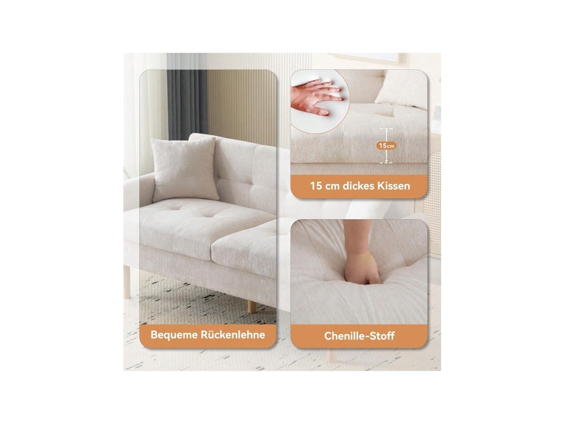 Sofá Moderno Em Chenille, Confortável E Elegante, Ideal Para Sala De Estar, Quarto Ou Apartamento, Com Almofadas Macias E Design Sofisticado Quenty