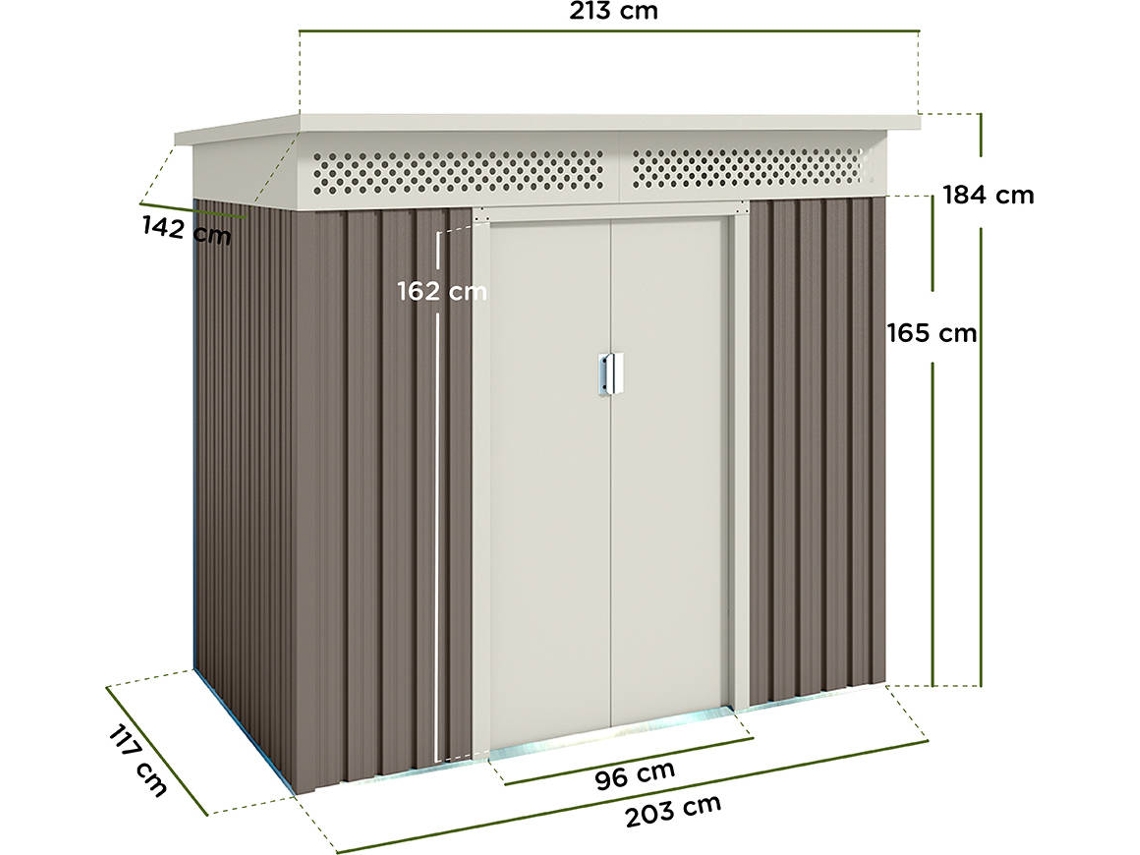 Abrigo de Metal HOGGAR Nykop (3,02m²- 213x142x184 cm)