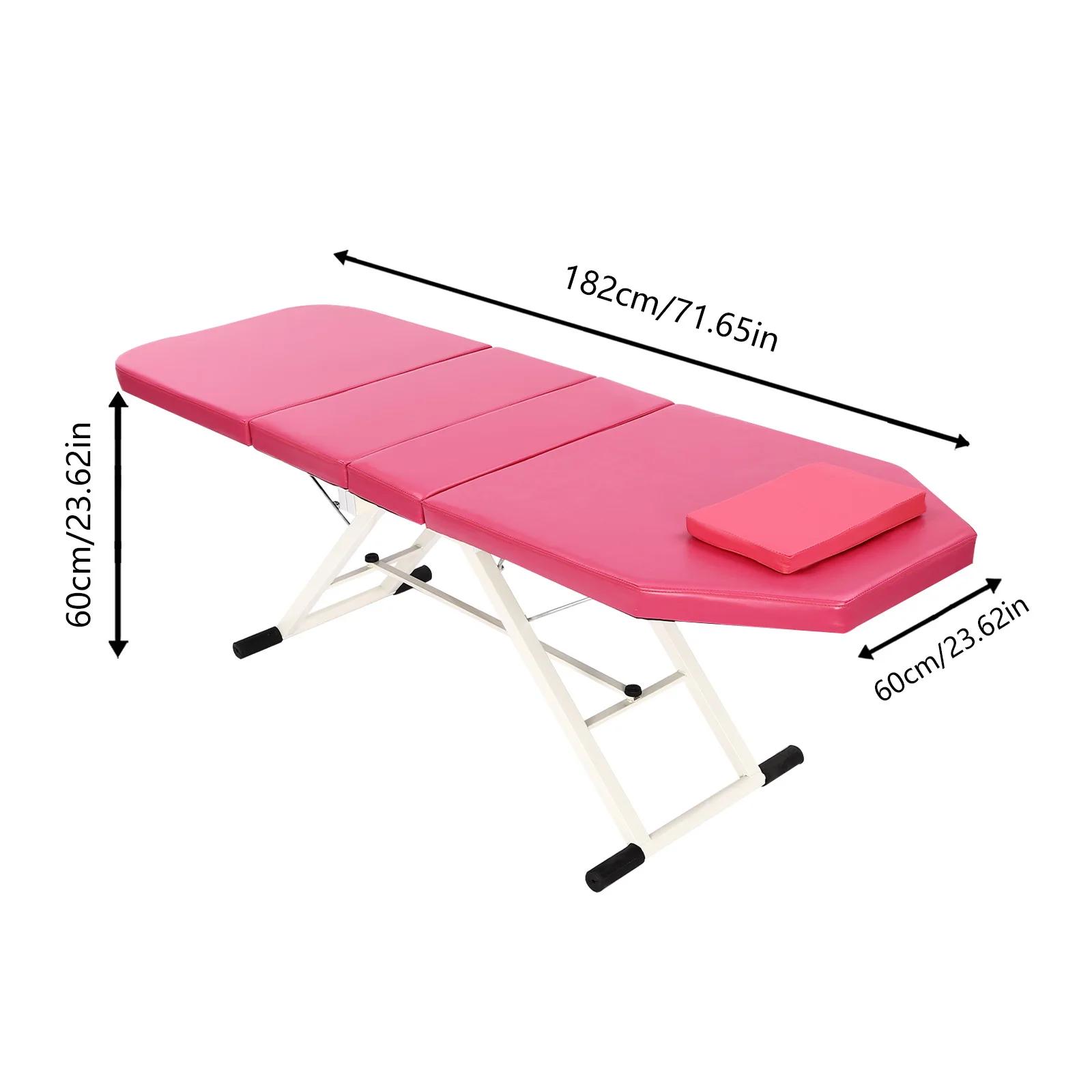 Mesa De Massagem, Design Portã¡til, Encosto Ajustã¡vel, Rosa Oem