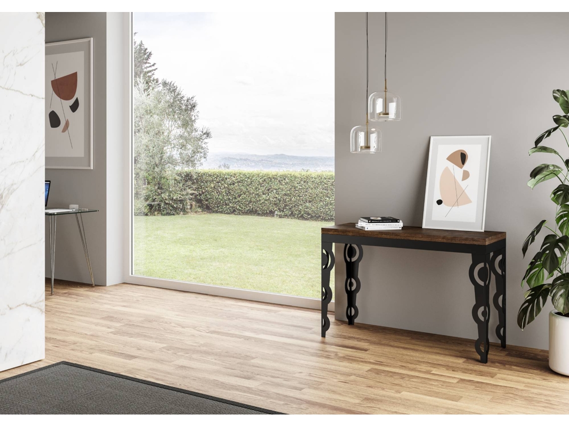 Mesa de Refeição ITAMOBY Karamay Double (120/200x45/90 - Painéis em Melamina - Nogueira)