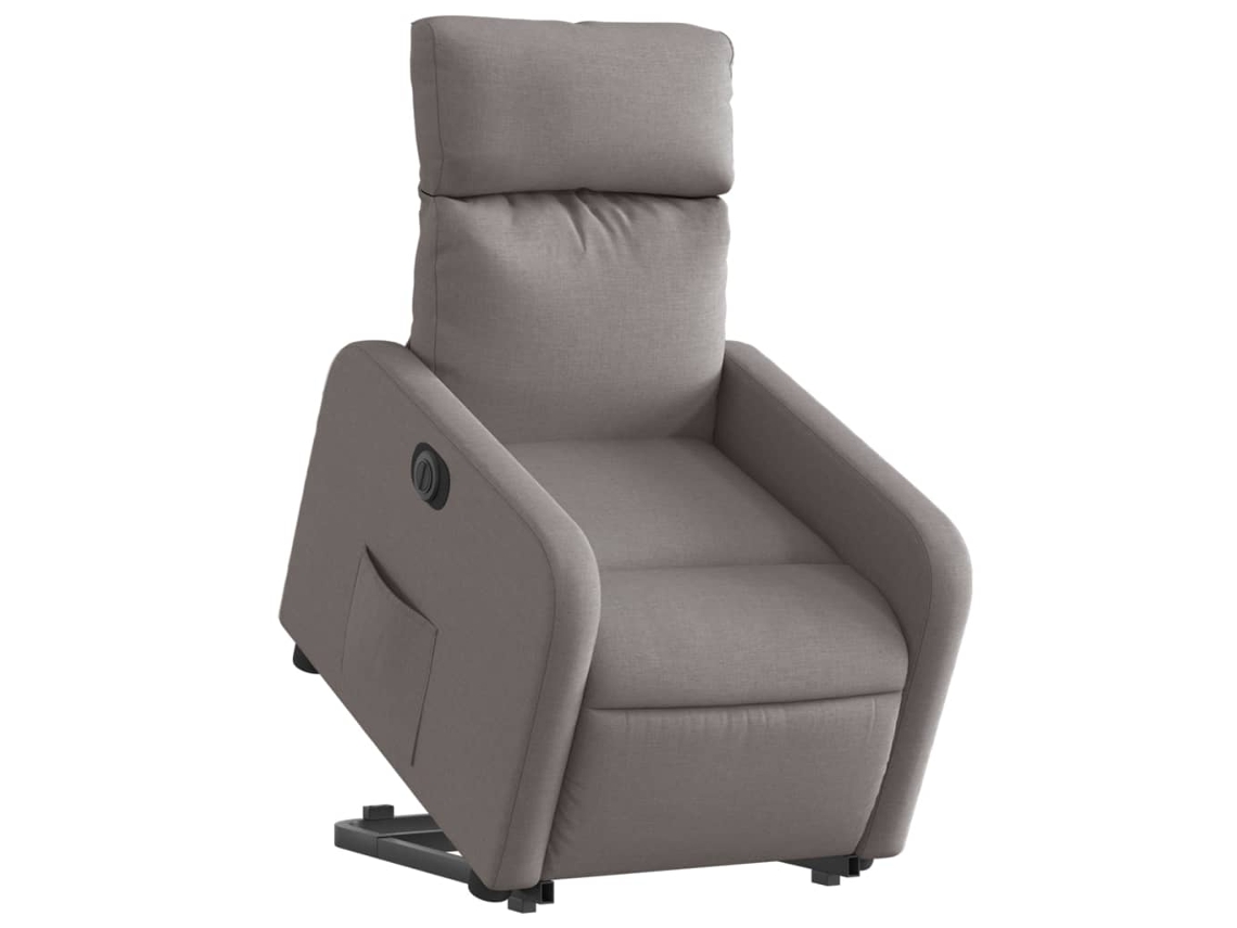 Poltrona reclinável elevatória elétrica cinza-acastanhado