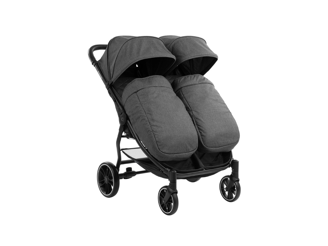 Carrinho de Bebé para Gémeos Happy 2 Cinzento Escuro 2023 KIKKABOO