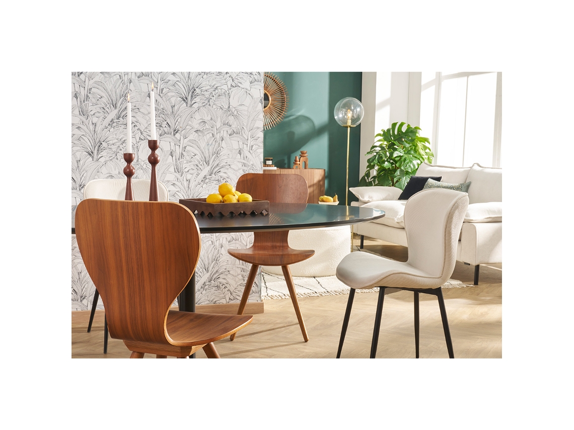 HALIA MILIBOO Mesa de jantar oval preta de 170 cm com design