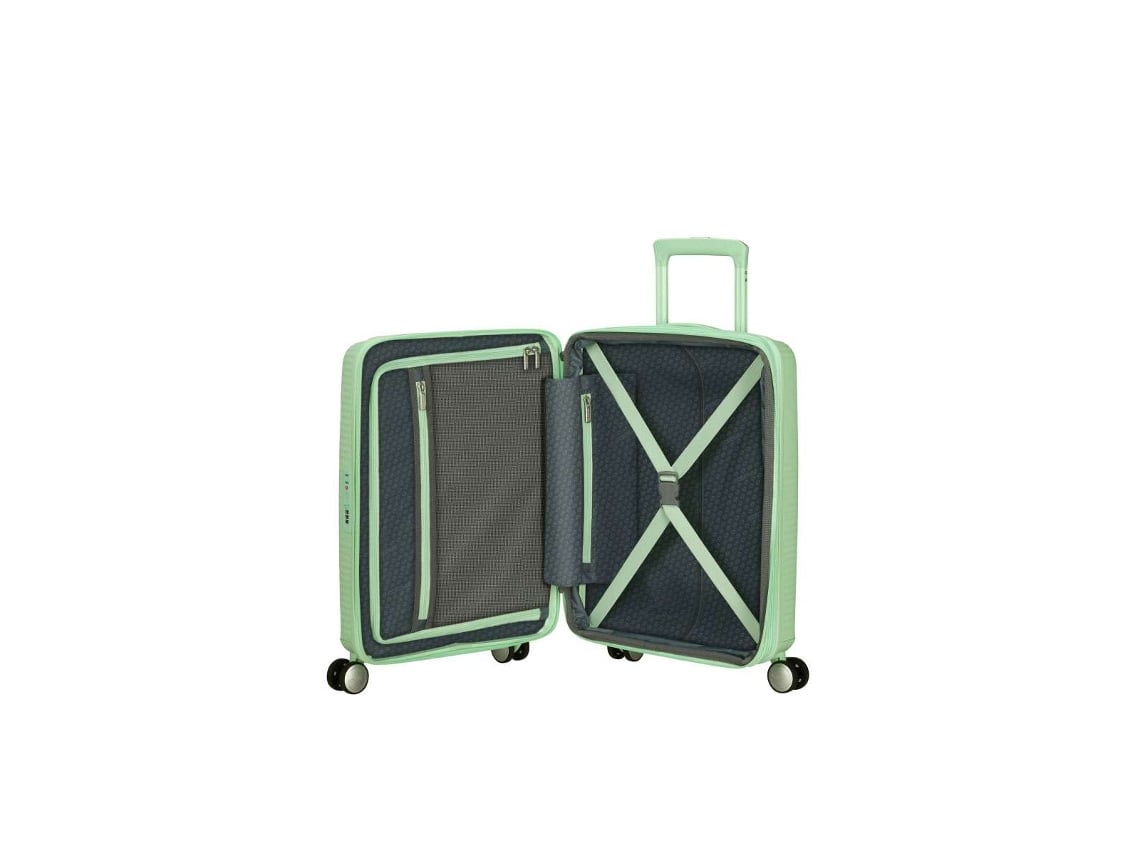 Mala De Cabine American Tourister Soundbox 55cm 4 Rodas Expansível Verde Pastel 35.5l