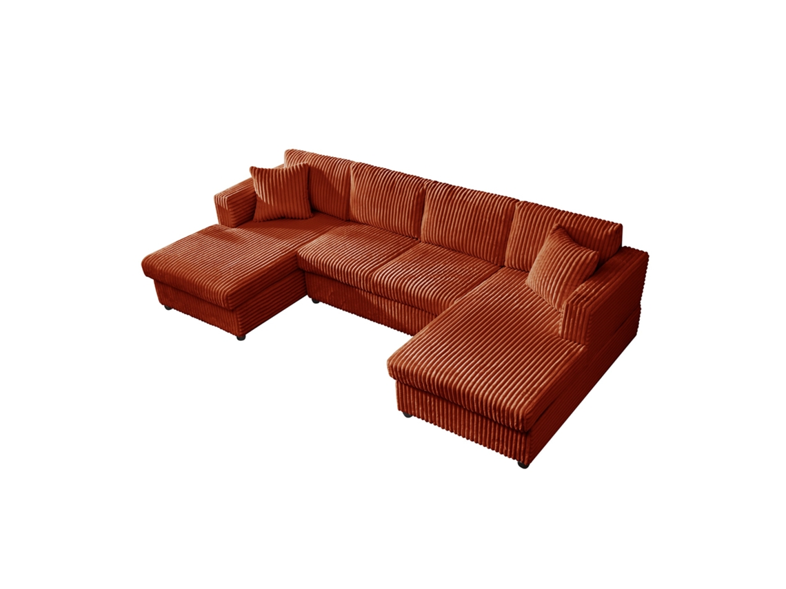 Moderno Sofá Multilugares Yhl Voyura Ls2219 Darkbrown Almofada De Bombazine E Enchimento De Espuma Castanho Escur