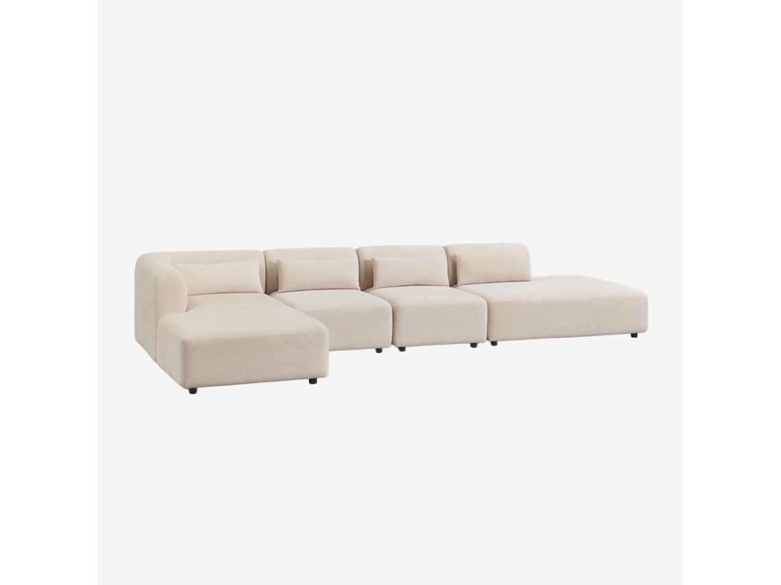 Sofá Modular Chaise Longue Canto Esquerdo De 4 Peças Com Divã Fogler Poliéster Sklum