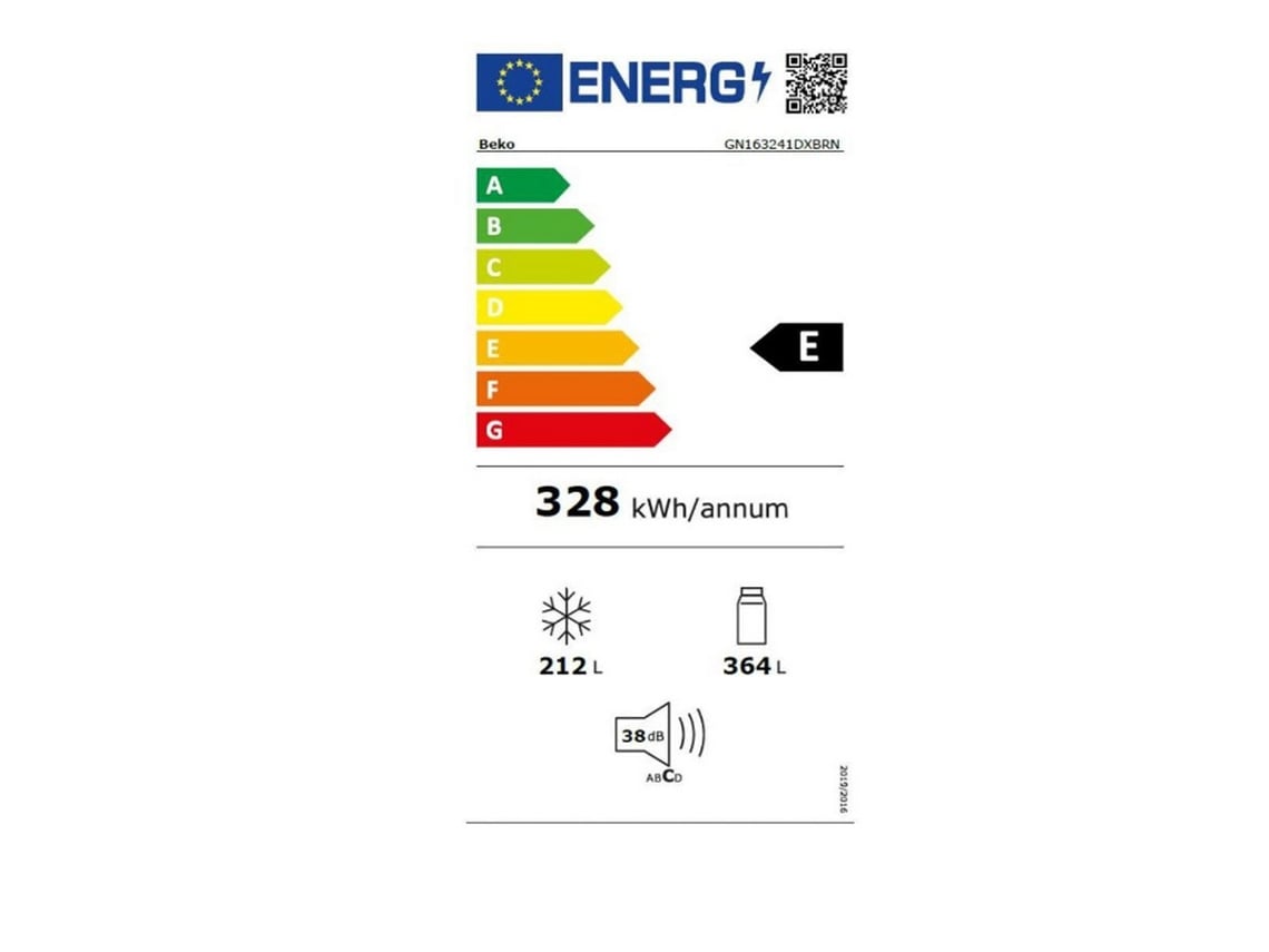 Frigorífico Americano BEKO GN163241D (No Frost - 179 cm - 576 L - Preto)