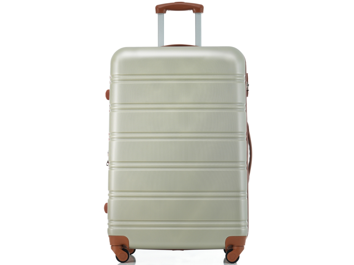 Conjunto De Mala Rígida, 4 Rodas, Material Abs, Verde E Marrom Haochrymec (77x49.5x31.7 Cm)