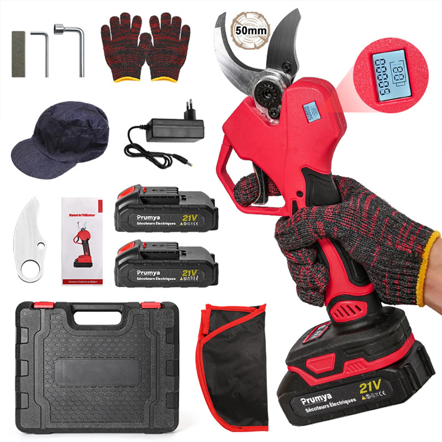 Tesouras De Poda Elétricas, Motor Sem Escovas, Vida Útil Eficiente Da Bateria, 1000w Oem