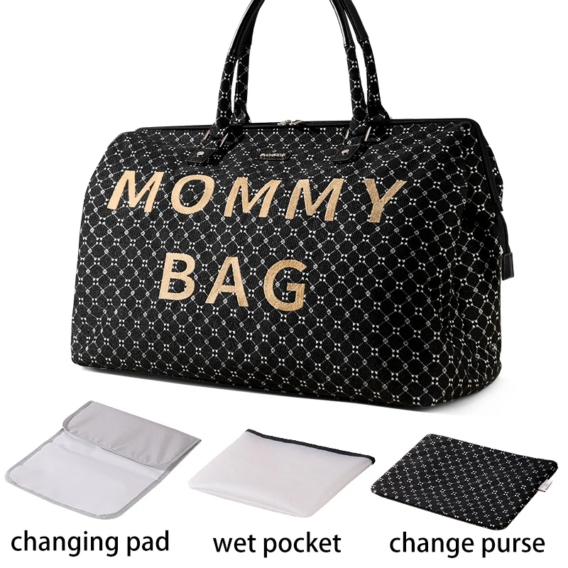 Bolsa Para Fraldas, Amplo Armazenamento, Opções De Transporte Versáteis, Preto 1 Oem