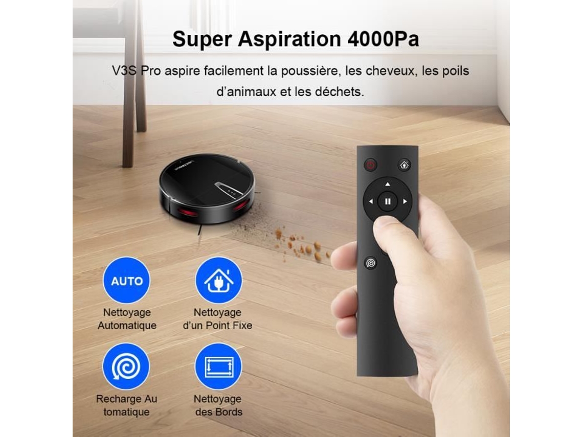 LIECTROUX V3S Pro Aspirador Robô Conectado 4000 Pa Navegação no Mapa Autonomia 120 Minutos Bateria 4400Mah