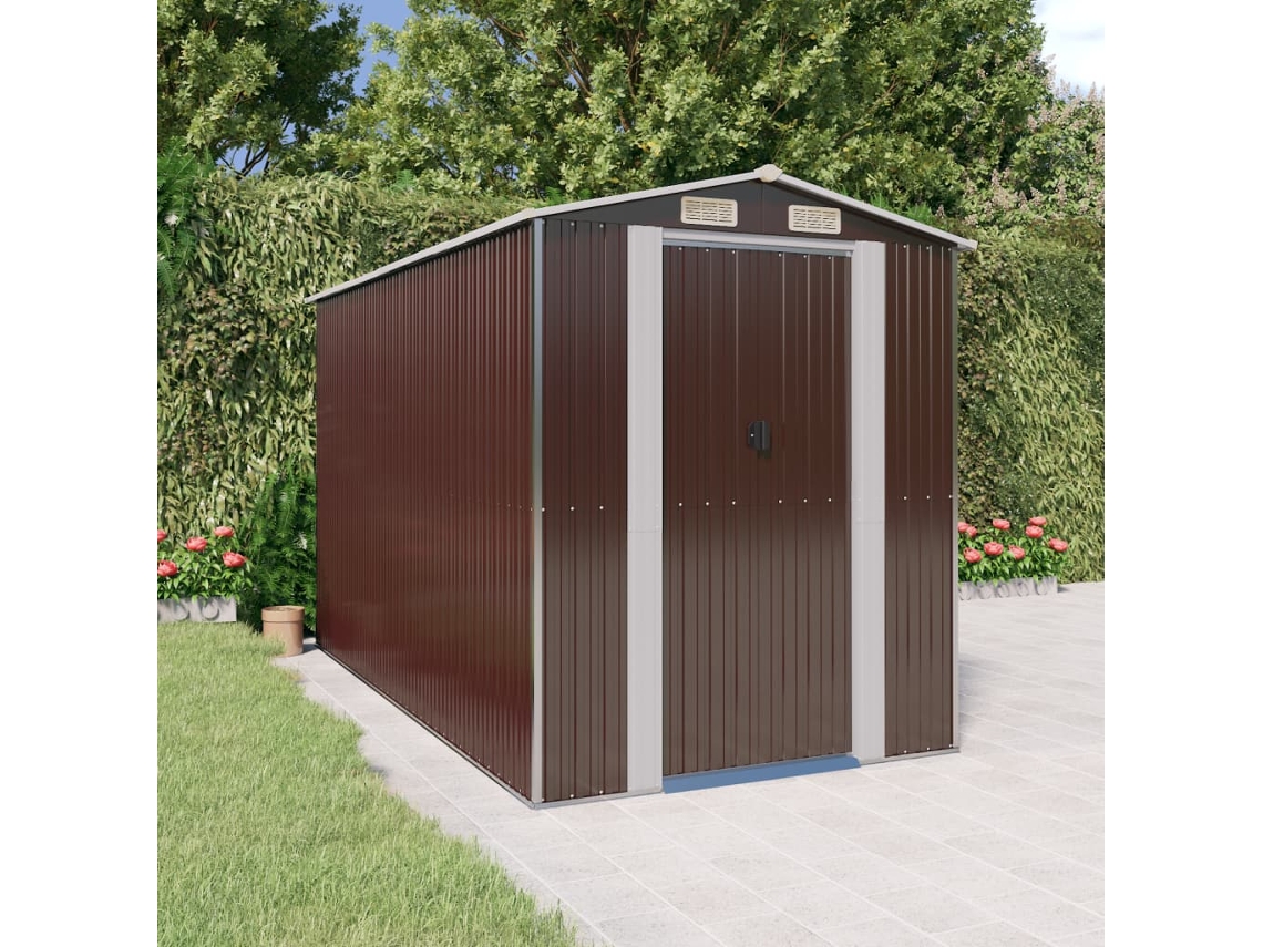 Abrigo VIDAXL Marrom Aço (192x357x223 cm)