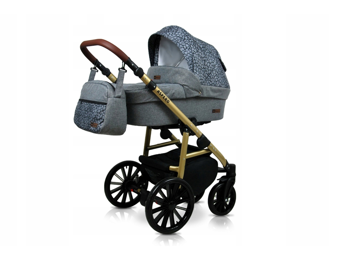 Carrinho de Bebé Multifuncional BABYLUX ASPERO 4 Em 1 -Silver stone - Ajustável e dobrável Construção leve em alumínio - Reversibilidade - Acessórios