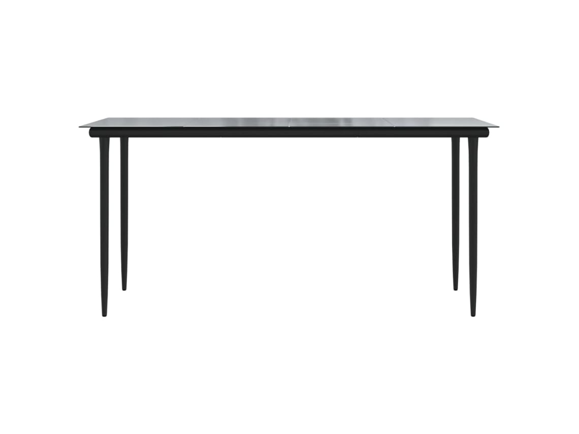 Mesa De Jantar Para Jardim 160x80x74 Cm Aço/vidro Temperado Lovely Home