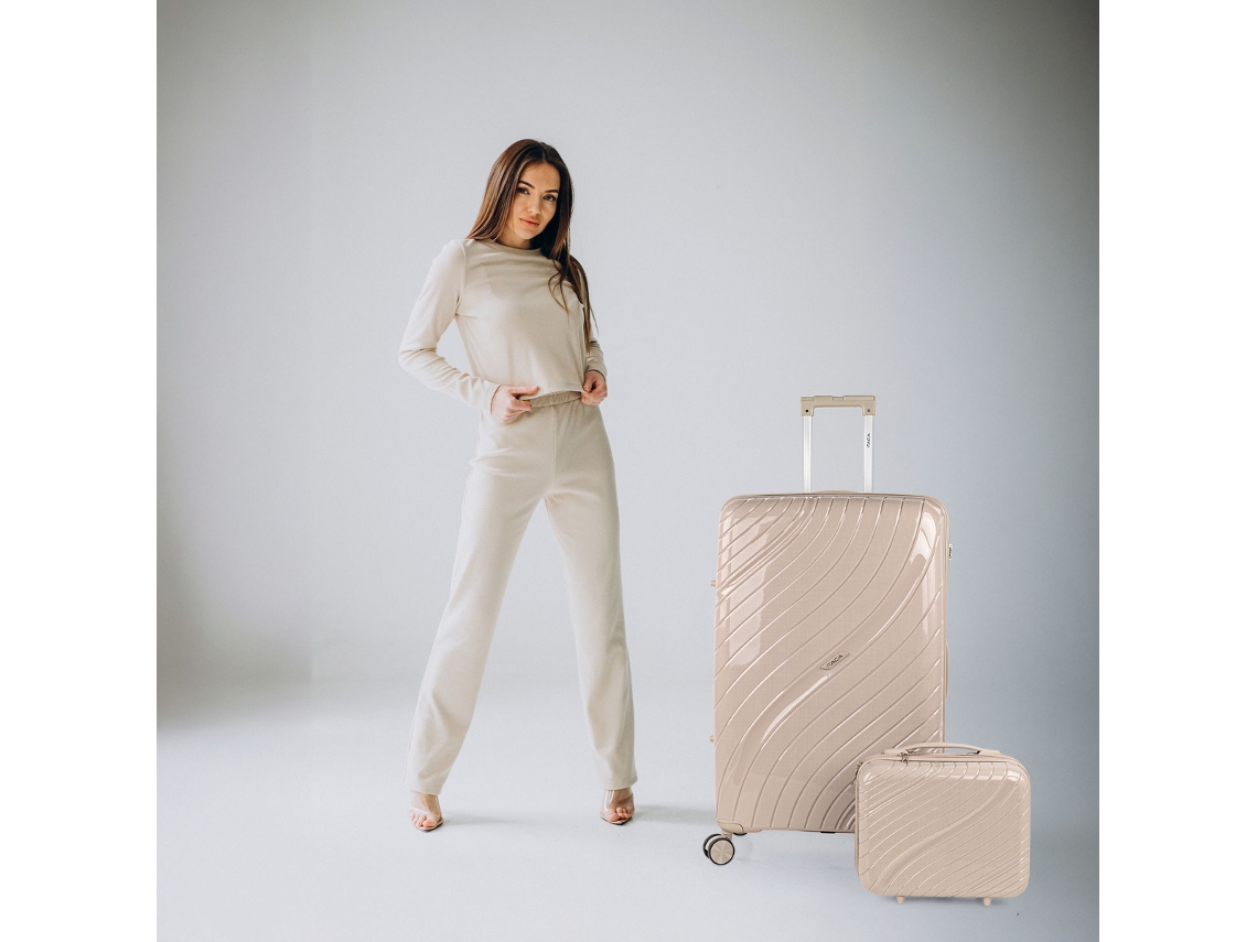 Pp ITACA Danube Cinza Claro Hard Suitcase Set (48x75x30 Cm 94l)
