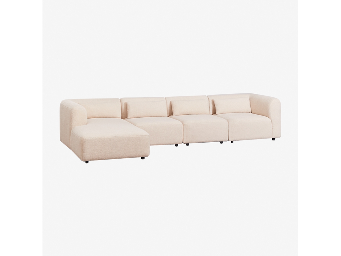 Sofá Modular Chaise Longue Esquerdo De 4 Peças Fogler Poliéster Sklum