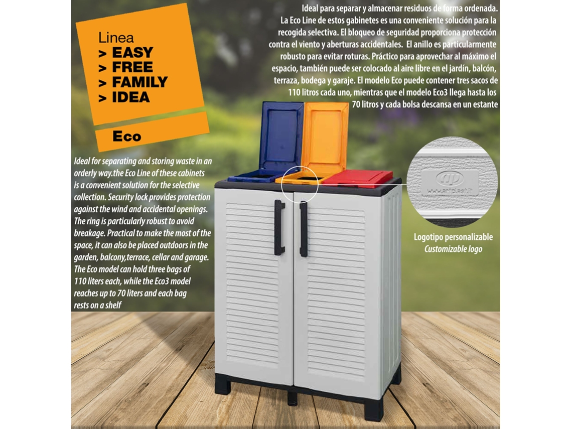 Armário de Exterior ARTPLAST de Meia Altura 102x37x90 cm Family Na Antracite