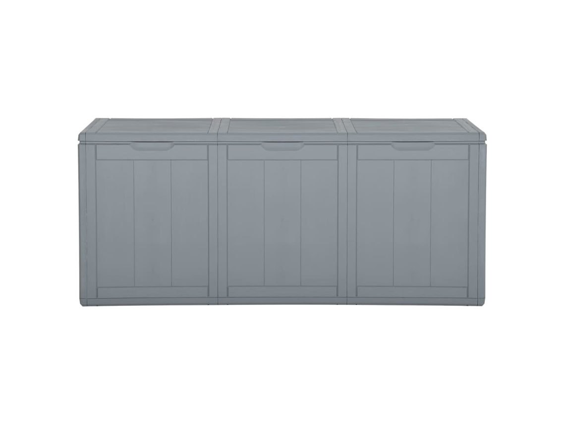 Caixa de Arrumação para Jardim 270 L Vime Pp Cinzento PANGSHIYUAN
