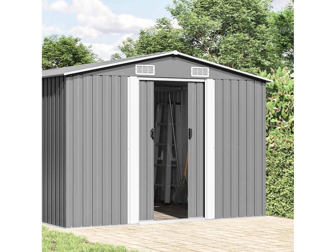 Abrigo VIDAXL Grey Aço (257x392x181 cm)