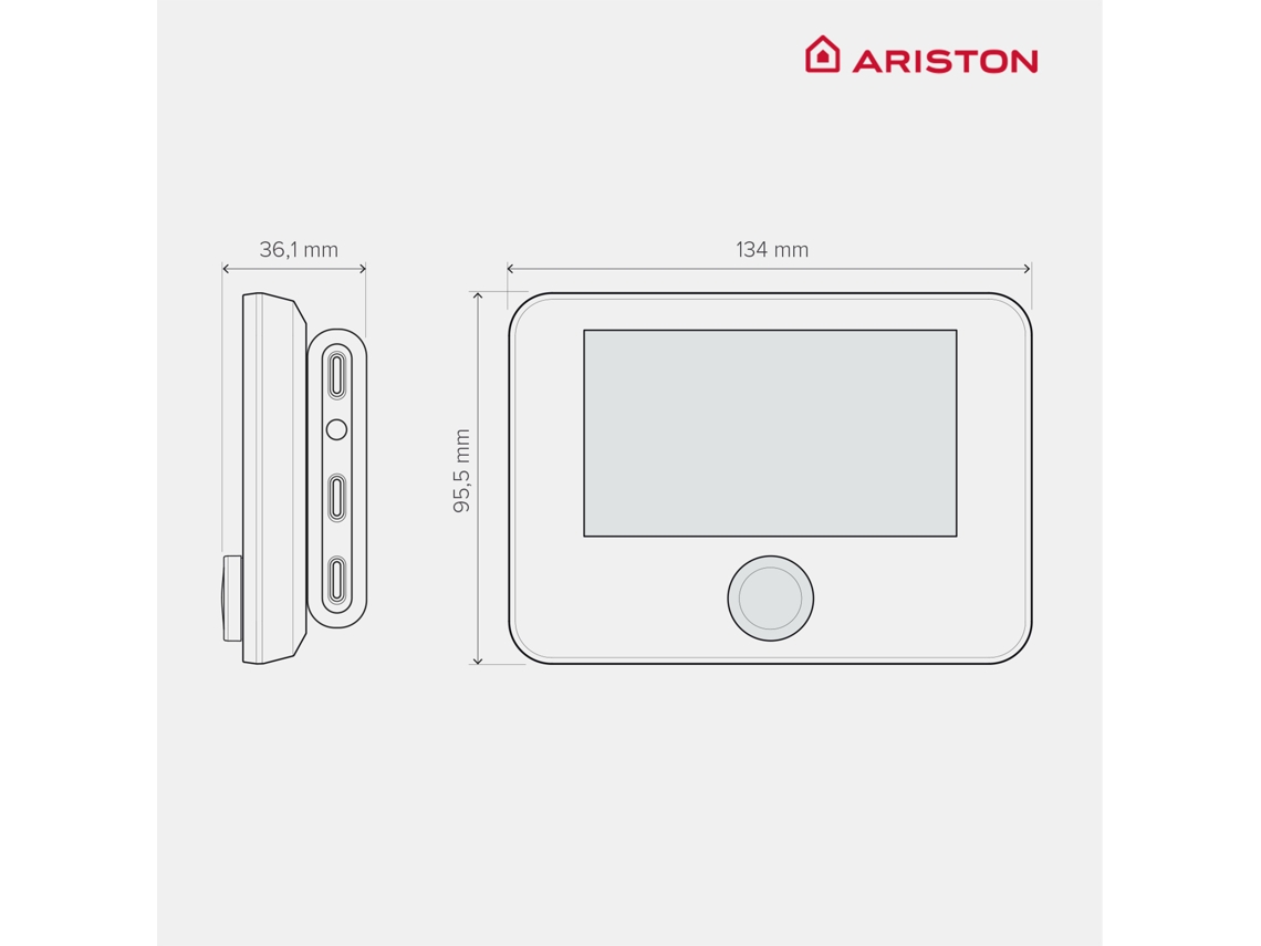 Termostato, ARISTON, Sensys Net HD, Branco, Compatível com o aplicativo ARISTON Net, Conexão Wifi